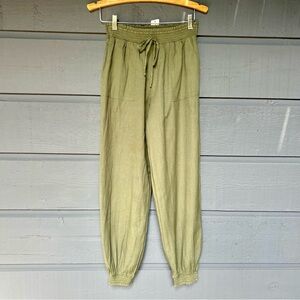 AEROPOSTALE OLIVE GREEN LINEN COTTON PANTS SIZE XS NEW